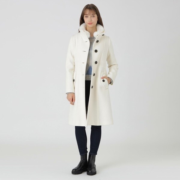 ファインウールダブルメルトンスタンドカラーコート | ブルーレーベル