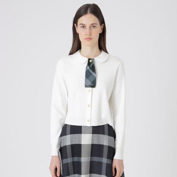 ヘアリークレストブリッジチェックジャカードニット | ブルーレーベル
