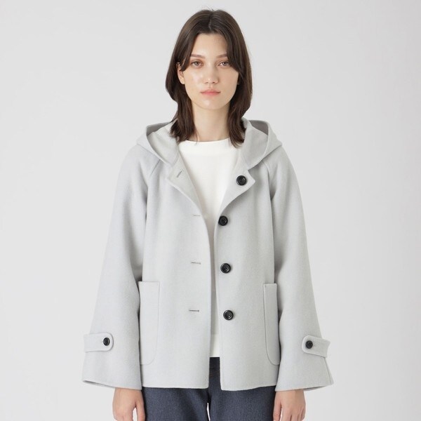 ファインウールダブルメルトンスタンドカラーコート | ブルーレーベル