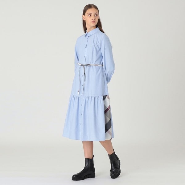 クレストブリッジチェックエアリーツイルワンピース | ブルーレーベル