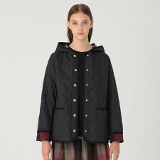一部店舗限定】クレストブリッジチェックキルティングショートコート 
