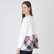 シルケットスムースバックチェックロングスリーブTシャツ