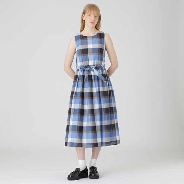 ✨美品✨ブルーレーベルクレストブリッジ ノバチェック マキシ丈　ワンピース 38 レーベルクレストブリッジ ワンピース ブルーレーベル チェック 美品
