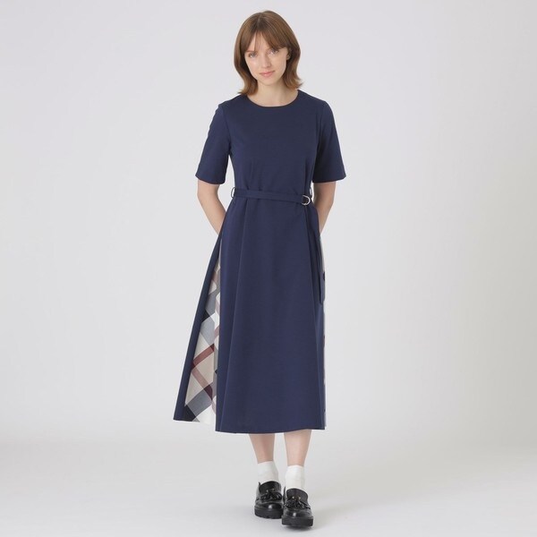 ブルーレーベル クレストブリッジ プリーツ マキシワンピース リボン 38 ブルーレーベル・クレストブリッジ(BLUE LABEL CRESTBRIDGE
