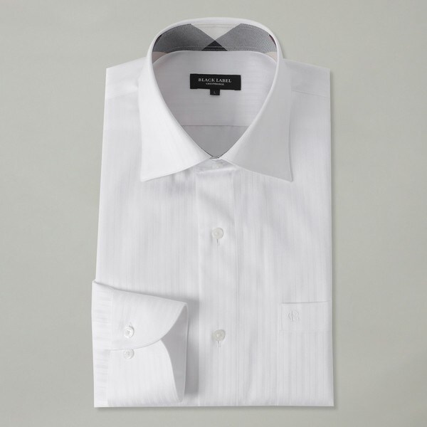 シャドーストライプセミワイドカラーシャツ | ブラックレーベル