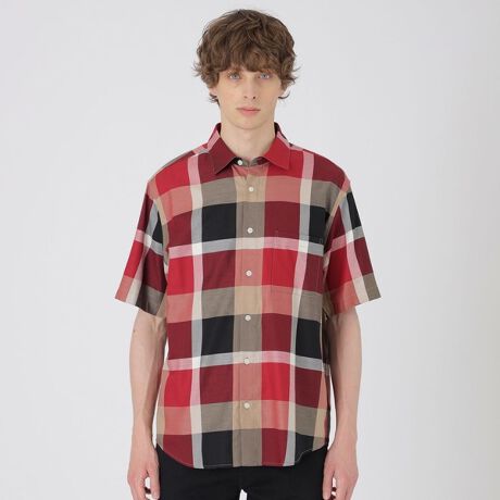 限定】クレストブリッジチェックハーフスリーブシャツ | ブラック 