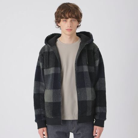 限定】クレストブリッジチェックボアパーカー | ブラックレーベル  