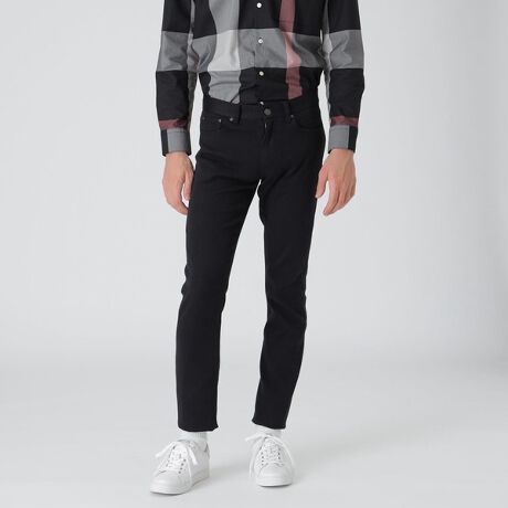 Wフェイスクレストブリッジチェックハイストレッチスキニーデニム 