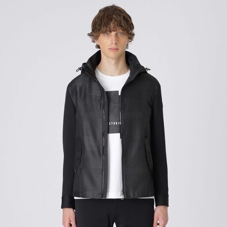 ジャージーコンビシャドークレストブリッジチェックマリンパーカー 