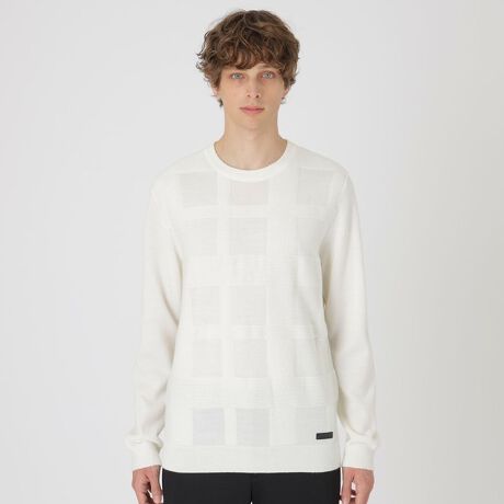 シャドーチェッククルーネックニット | ブラックレーベル・クレスト  