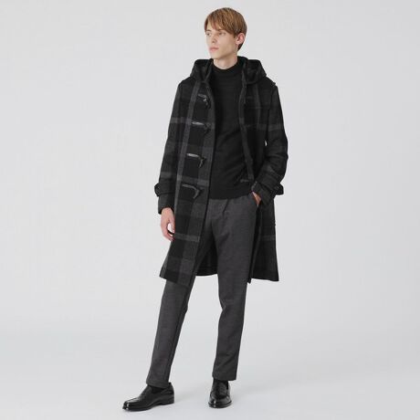 トーナルクレストブリッジチェックダッフルコート | ブラックレーベル 