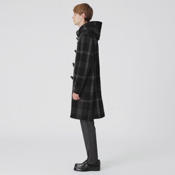トーナルクレストブリッジチェックダッフルコート | ブラックレーベル