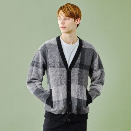 BLACK LABEL CRESTBRIDGE」 ニットカーディガン LL ライトグレー 