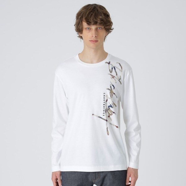 一部店舗限定】クレストブリッジチェックカットソー | ブラック