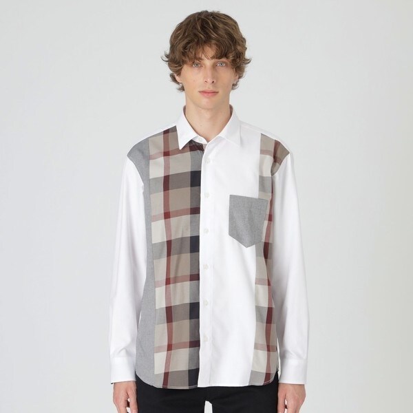 【美品✨】ブラックレーベルクレストブリッジ　シャツ　長袖　メガチェック　Ｌ ブラックレーベルクレストブリッジ 総柄 メガチェック ネルシャツ L