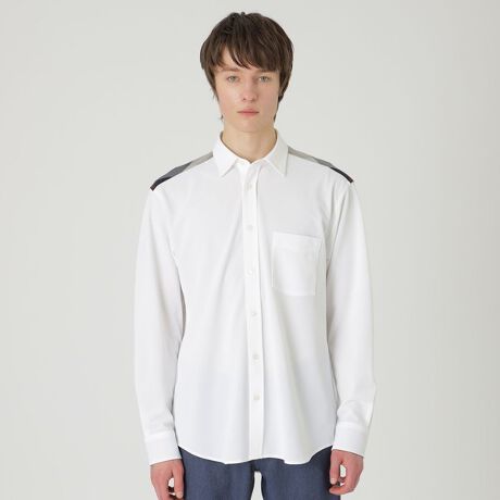 ショルダーチェックオックスジャージーシャツ | ブラックレーベル  