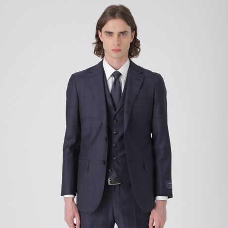店舗限定】Ermenegildo Zegna ロイヤルネイビーシャドーチェック 