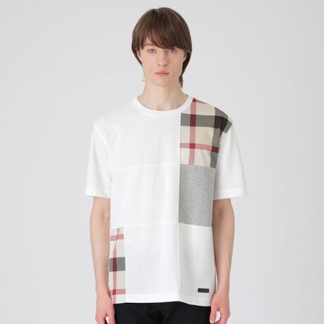 クレストブリッジチェックパッチワークTシャツ | ブラックレーベル 