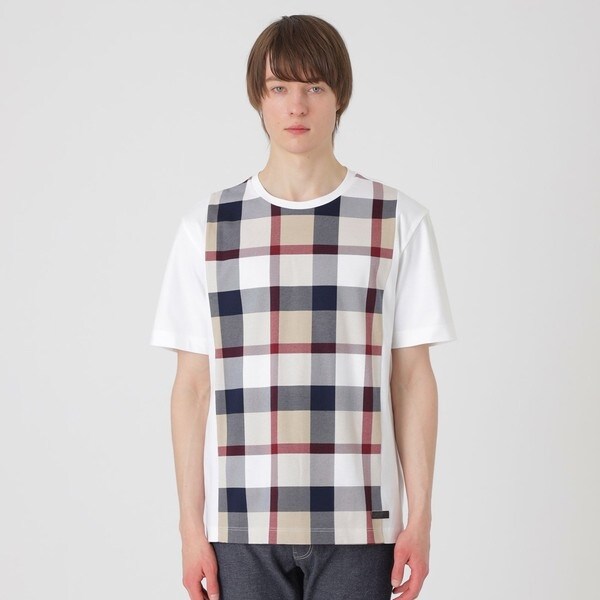 ブラックレーベル　CRESTBRIDGE パネルチェックトレーナー M パネルクレストブリッジチェックニット（ニットウェア）｜BLACK
