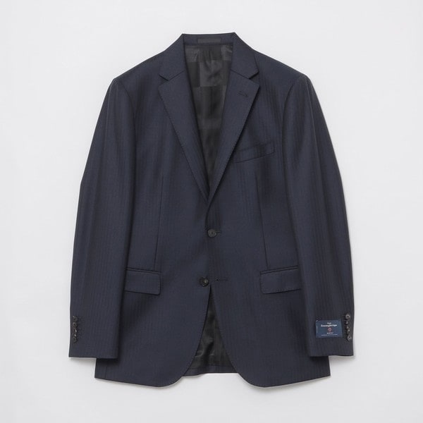 美品 ロロピアーナ ミケランジェロ シャドーストライプ柄3ピーススーツ ネイビー Loro Piana 365 ネイビースリーピース シャドーストライプ