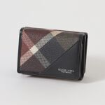 PVCクレストブリッジチェック3つ折りウォレット | ブラックレーベル 
