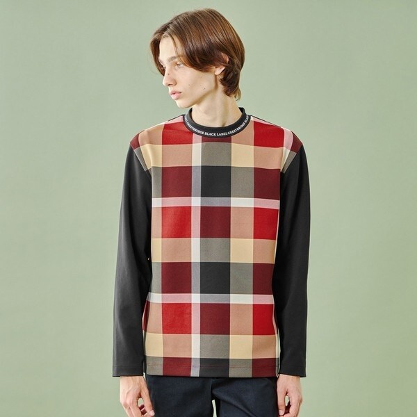 BLACKLABEL CRESTBRIDGE チェックカットソー WEB・一部店舗限定】フェイクレイヤードチェックカットソー（WEB