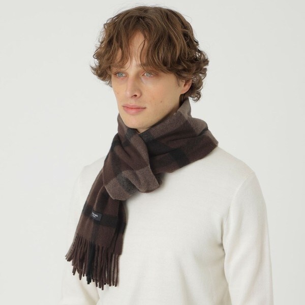 クレストブリッジチェックカシミヤマフラー | ブラックレーベル