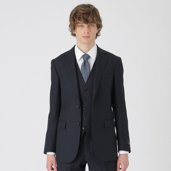 ブラックソリッドスリーピーススーツ | ブラックレーベル・クレスト