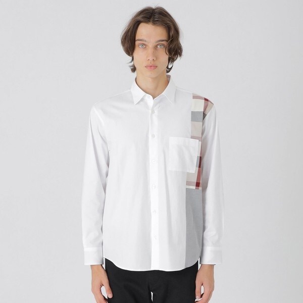 一部店舗限定】パッチワークチェックシャツ | ブラックレーベル