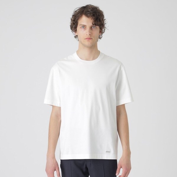 WEB・一部店舗限定】フェイクレイヤードチェックカットソー | ブラック