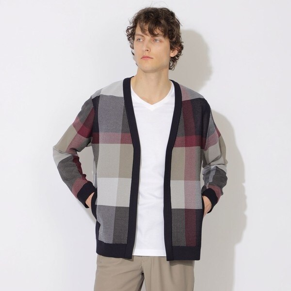 【新品未使用、タグ付き】ブラックレーベル　チェックインレーキナガシカーディガン cf019-84792-02b.jpg