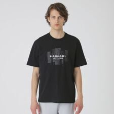 【BLACK lab.】ラインストーンジオメトリックロゴTシャツ