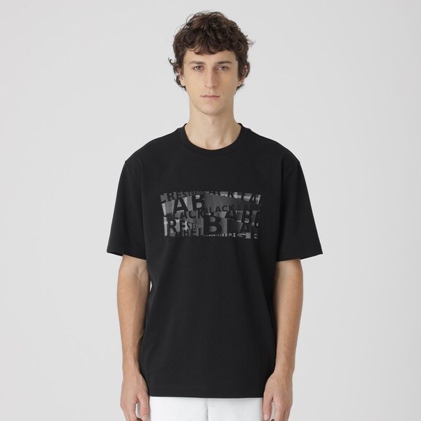 一部店舗限定】チェックボックスグラフィックTシャツ | ブラック