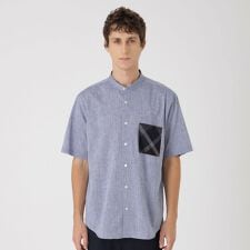 【一部店舗限定】コットンリネンバンドカラーシャツ | ブラックレーベル・クレストブリッジ(BLACK LABEL CRESTBRIDGE)