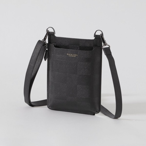 PVCクレストブリッジチェックコインウォレット | ブラック