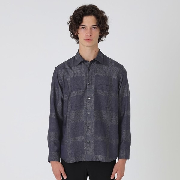 BLACK LABEL CRESTBRIDGE 半袖シャツ ブルー チェック BLUE LABEL / BLACK LABEL CRESTBRIDGE｜ブラッシュドクレスト