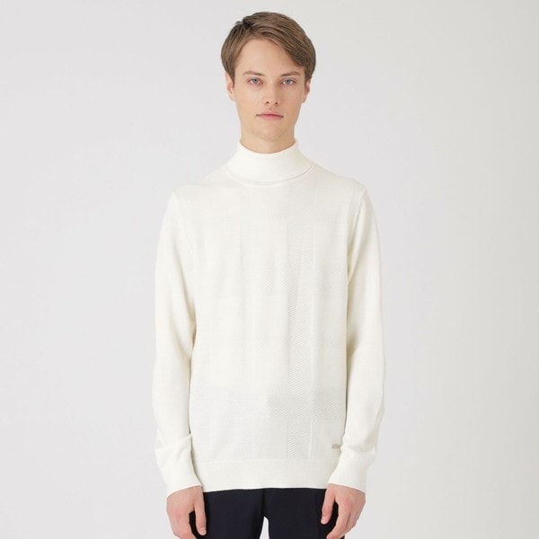 シャドーチェックタートルネックニット | ブラックレーベル・クレスト