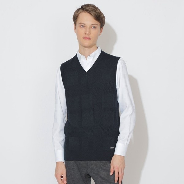 コンフィーシャドーチェックニット | ブラックレーベル・クレスト