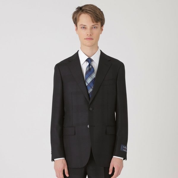 ブラックソリッドスリーピーススーツ | ブラックレーベル・クレスト