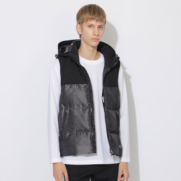 LIMONTAプレミアムシャドーチェックロングダウン | ブラックレーベル