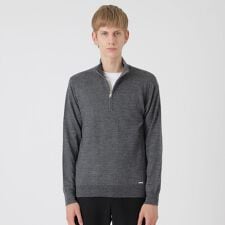 シャドーチェックハーフジップニット