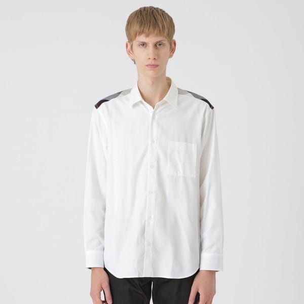 新品 ブラックレーベルクレストブリッジ　ストレッチ デニムジャケット風シャツ L デニムライククレストブリッジチェックシャツ