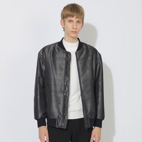 BLACK LABEL CRESTBRIDGE MA-1ジャケット M グレー BLUE LABEL / BLACK LABEL CRESTBRIDGE｜グレンチェックジャ