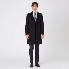 エアリーメルトンクレストブリッジチェックダッフルコート | ブラック  