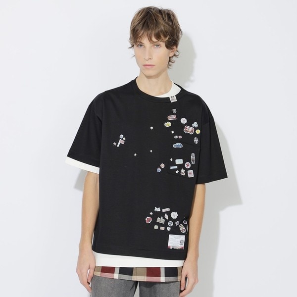 ブラックレーベルクレストブリッジ新品フェイクレイヤードチェックカットソー M WEB・一部店舗限定】フェイクレイヤードチェックカットソー | ブラック