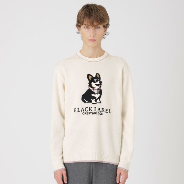 店舗限定】ランダムロゴジャカードニット | ブラックレーベル