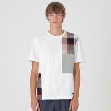 一部店舗限定】クレストブリッジチェックパッチワークTシャツ 