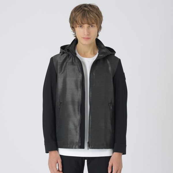 【BLACK lab.】シャドーチェックハイブリッドパーカー