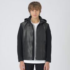 【BLACK lab.】シャドーチェックハイブリッドパーカー