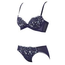 アモスタイル バイ トリンプ(AMOSTYLE by Triumph)のチャーミングラマースリムライン ブラ＆ショーツセット マーブルアモスタイルステッチ 965 E-G